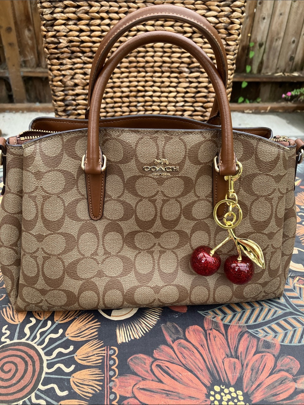 Coach Brown Coated Canvas Carryall F29683
